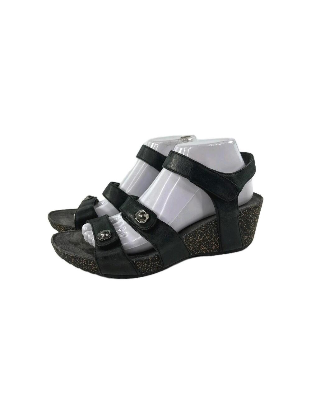 Dansko Savannah wedge sandals US 9.5 Black Platform Wedge Strappy Shoes